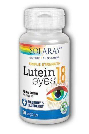 Solaray Lutein Eyes 18 Bilberry & Blueberry VegCaps - 60 Count