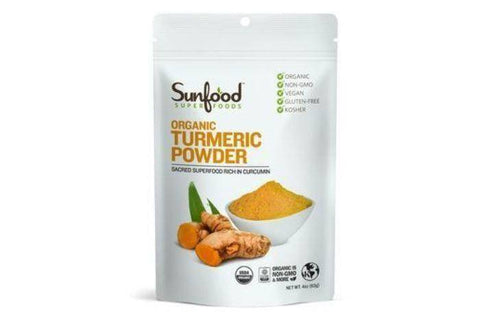 Sunfood Superfoods Organic Turmeric Powder, - 4.0 Ounces