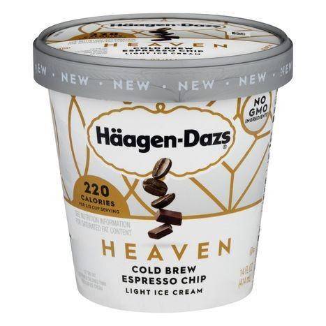 Haagen Dazs Ice Cream, Light, Heaven, Cold Brew, Espresso Chip - 14 Ounces