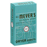 Mrs Meyers Clean Day Dryer Sheets, Basil Scent - 80 Each