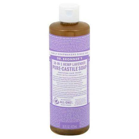 Dr Bronners Soap, Pure-Castile, 18-in-1 Hemp, Lavender - 16 Ounces