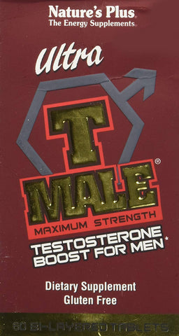 Natures Plus Ultra T-Male Maximum Strength Testosterone Boost For Men-60 Bi-Layered Tablets