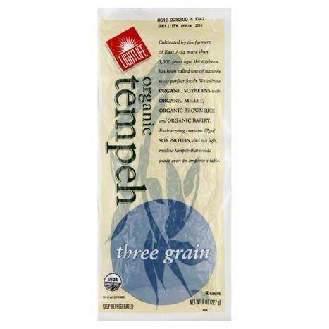 Lightlife Tempeh, Organic, Three Grain - 8 Ounces