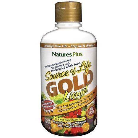 Natures Plus Source of Life Multi-Vitamin, Delicious Tropical Fruit Flavor, Gold, Liquid - 30 Fluid Ounces