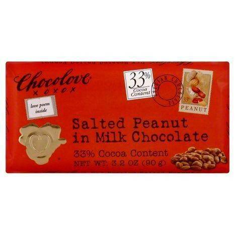 Chocolove Salted Peanut, in Milk Chocolate, 33% Cocoa Content - 3.2 Ounces