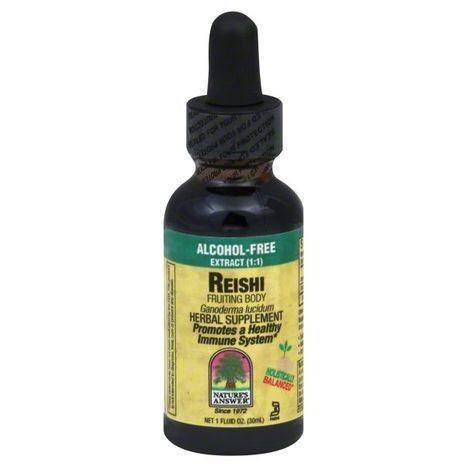 Natures Answer Reishi Fruiting Body, Alcohol-Free Extract (1:1) - 1 Ounce