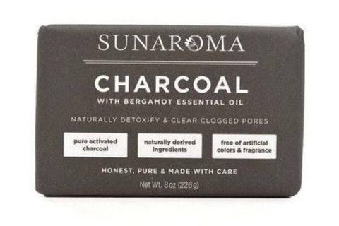 Sunaroma Charcoal with Bergamot Essential Oil Bar Soap - 8 Ounces