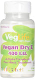 Veg Life Vegan Dry E 400 IU D-Alpha Tocopheryl Plus Mixed Tocopherols-50 Tablets