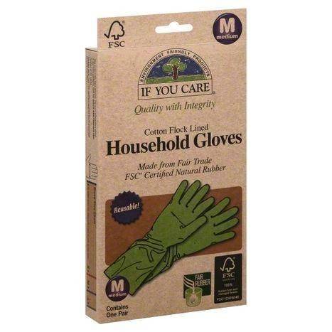 If You Care Gloves, Household, Cotton Flock Lined, Medium - 1 Each
