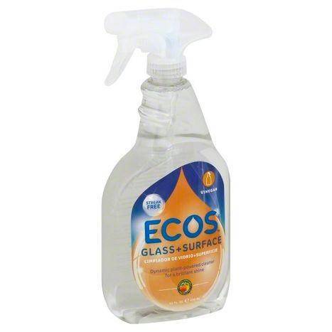 Ecos Cleaner, Glass + Surface, Vinegar - 22 Ounces