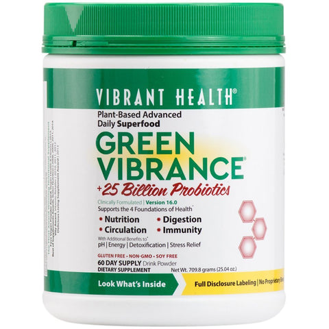 Vibrant Health Green Vibrance Plus 25 Billion Probiotics 60 Day Supply-25.4 Oz