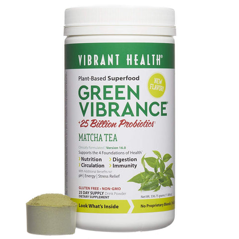 Vibrant Health Green Vibrance 25 Billion Probiotics Matcha Tea-11.9 Oz