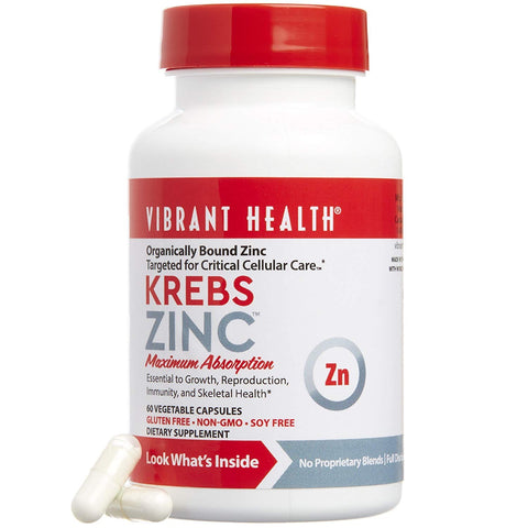 Vibrant Health Krebs Zinc Maximum Absorption-60 Vegetable Capsules