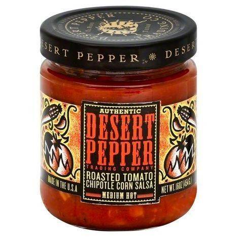 Desert Pepper Salsa, Roasted Tomato Chipotle Corn, Medium Hot - 16 Ounces