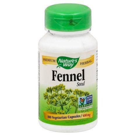 Natures Way Fennel Seed, 480 mg, Vegetarian Capsules - 100 Each