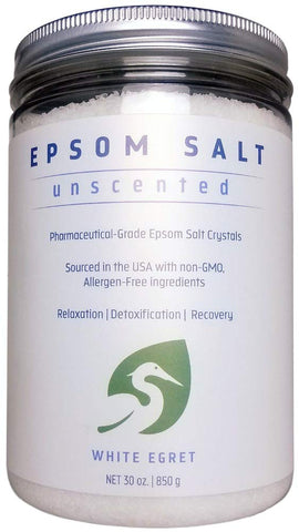 White Egret Pharmaceutical Grade Unscented Epsom Salt-30 Oz