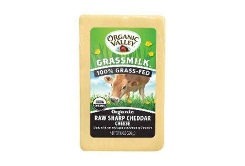 Organic Valley Cheese, Raw, Sharp, Cheddar, Grassmilk, Organic - 8 Ounces
