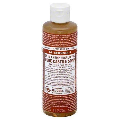 Dr Bronners Castile Soap, Pure, 18-In-1 Hemp, Eucalyptus - 8 Ounces