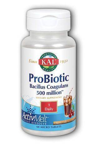 Kal Probiotic Bacillus Coagulans ActivMelt, Cherry Cola - 60 Micro Tablets