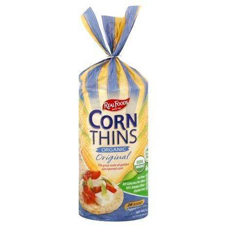 Real Foods Corn Thins, Organic, Original - 26 Each