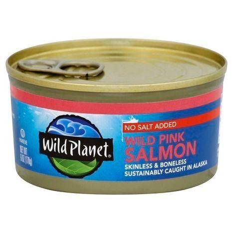 Wild Planet Salmon, No Salt Added, Wild Pink - 6 Ounces