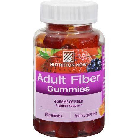 Nutrition Now Fiber Sugar Free Natural Peach, Strawberry & Berry Gummy Supplement - 60 Gummies