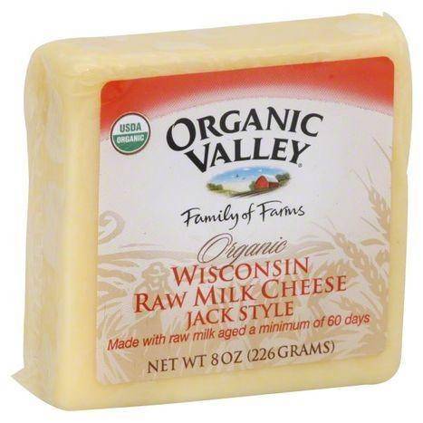 Organic Valley Cheese, Raw, Jack Style - 8 Ounces