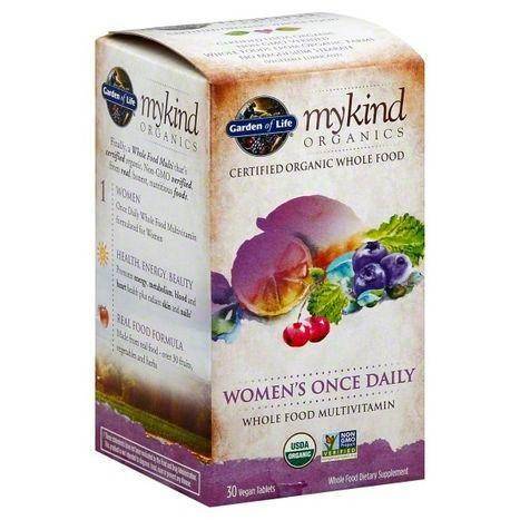 Garden of Life MyKind Organics Multivitamin, Whole Food, Women's Once Daily, Vegan Tablets - 30 Each