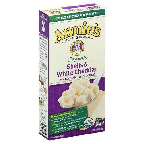 Annies Organic Macaroni & Cheese, Shells & White Cheddar - 6 Ounces
