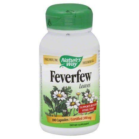 Natures Way Feverfew Herb, 380 mg, Vegetarian Capsules - 100 Each