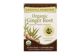 Lifestyle Awareness Teas, Caffeine Free Organic Ginger Root Tea - 20 Bags