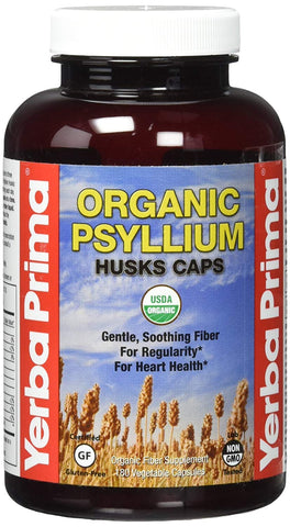 Yerba Prima Organic Psyllium Husks Caps-180 Vegetable Capsules