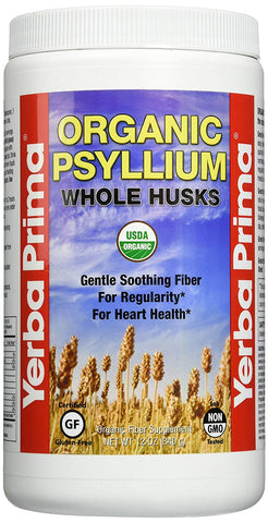 Yerba Prima Organic Psyllium Whole Husks Gentle Soothing Fiber-12 Oz