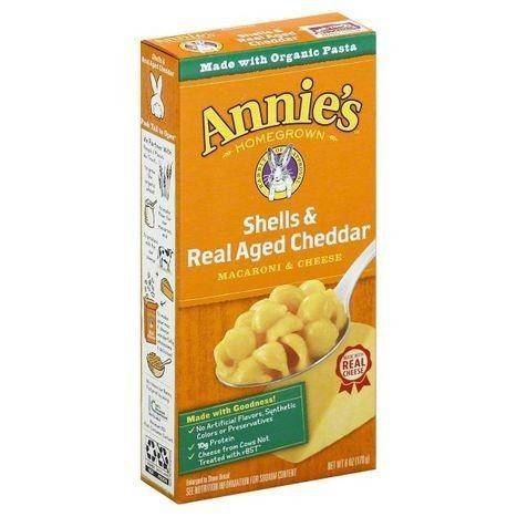 Annies Macaroni & Cheese, Shells & Real Aged Cheddar - 6 Ounces