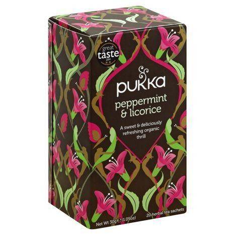 Pukka Herbal Tea, Peppermint & Licorice, Sachets - 20 Each