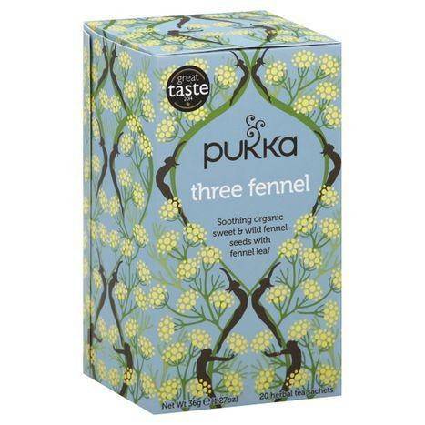 Pukka Herbal Tea, Three Fennel, Sachets - 20 Each