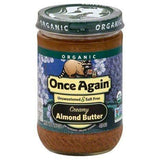 Once Again Organic Almond Butter, Unsweetened & Salt Free, Creamy - 16 Ounces