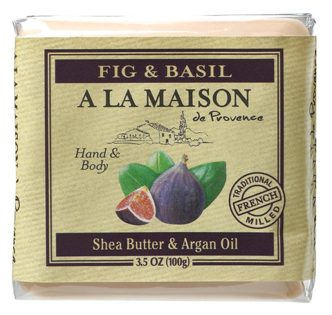 A La Maison Fig & Basil With Shea Butter & Argan Oil Soap-3.5 Oz