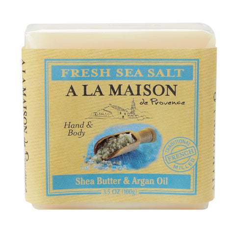 A La Maison Fresh Sea Salt With Shea Butter & Argan Oil Soap-3.5 Oz