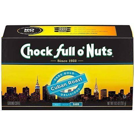 Chock Full O Brick Cuban Roast Ground Coffee Nuts - 10.5 Ounces