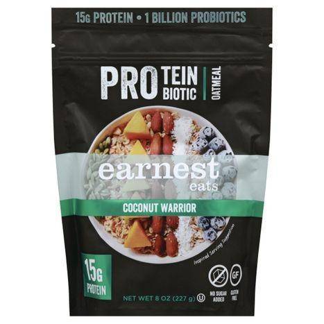Earnest Eats Oatmeal, Protein Probiotic, Coconut Warrior - 8 Ounces