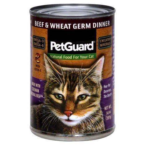 Pet Guard Cat Food, Beef & Wheat Germ Dinner - 14 Ounces