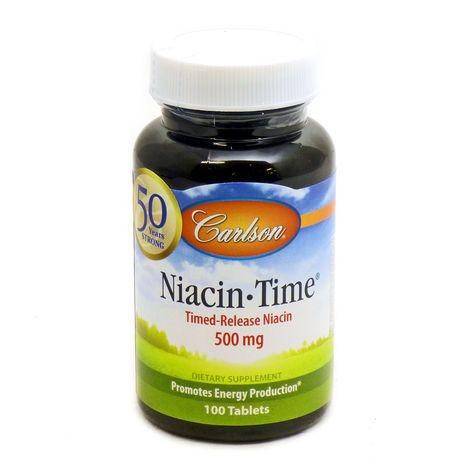 Carlson 500MG Niacin-Time - 100 Tablets