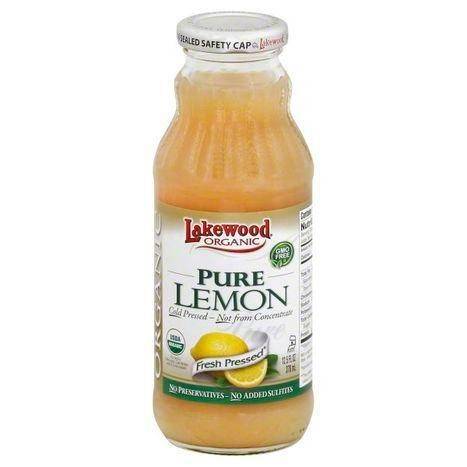 Lakewood Organic Fresh Pressed 100% Juice, Pure Lemon - 12.5 Ounces
