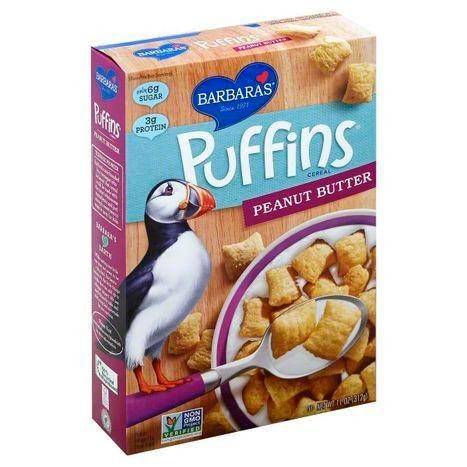 Barbaras Puffins Cereal, Peanut Butter - 11 Ounces