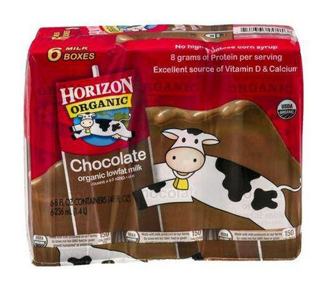 Horizon Organic Milk, Lowfat, Chocolate - 6 Count