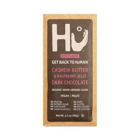 Hu Get Back To Human Cacao, Organic, Cashew Butter & Raspberry Jelly Dark Chocolate, House-Ground - 2.1 Ounces