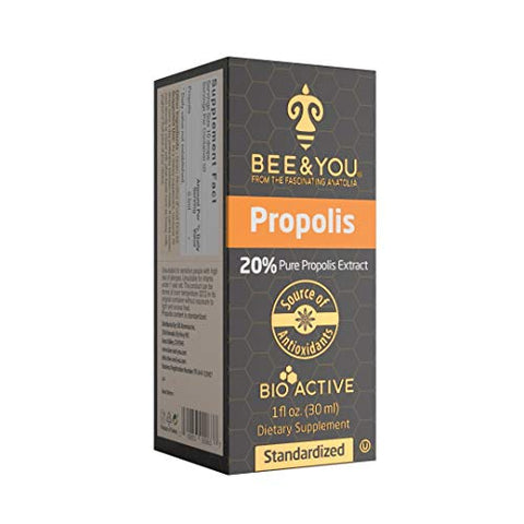 Bee & You Propolis 20% Pure Propolis Extract Standardized-1 Oz