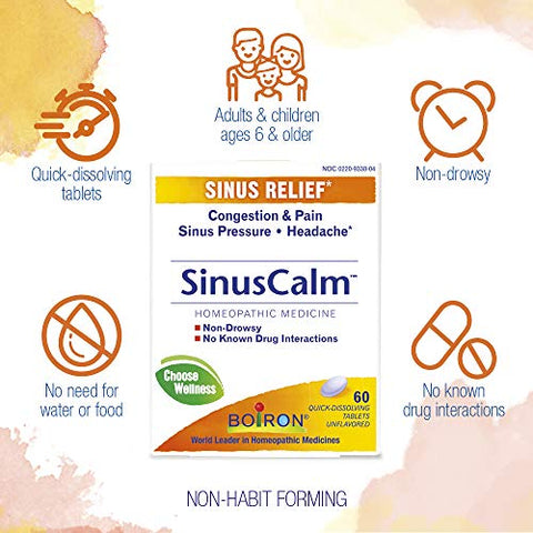 Boiron SinusCalm Sinus Relief Homeopathic-60 Tablets