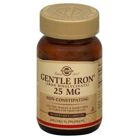 Solgar Iron, Gentle, 25 mg, Vegetable Capsules - 90 Each